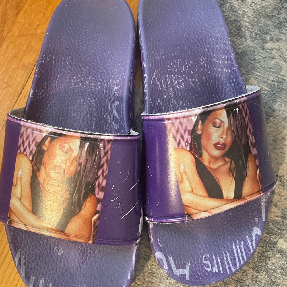 Vibrant Purple Sandals with Clear Strap Inserts